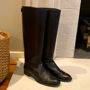 J Crew tall black riding boots size 8
